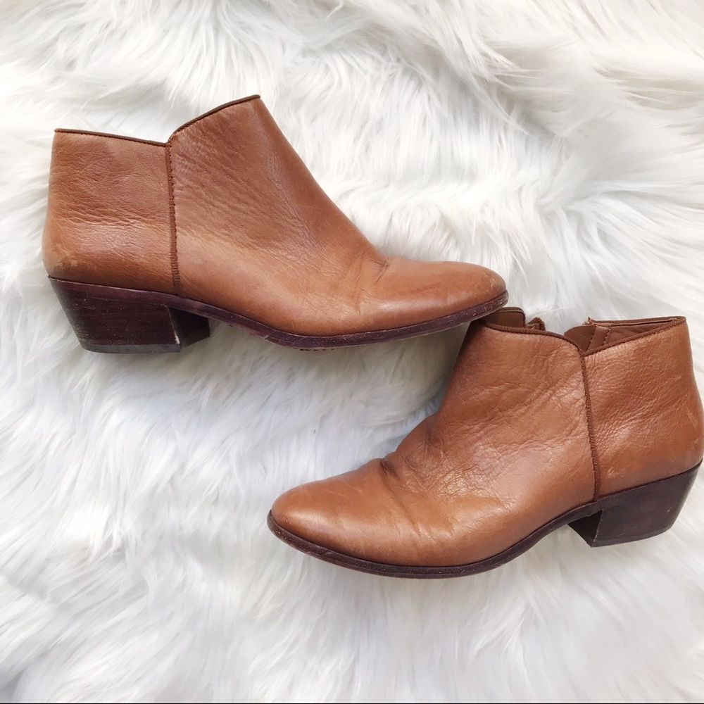 Sam Edelman Cognac Brown Leather Booties